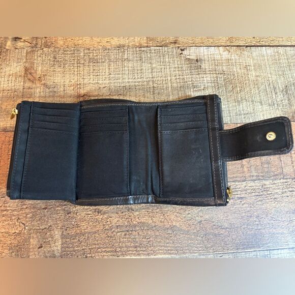 FOSSIL Leather BLACK Multifunction ELLIS Modified Tri-Fold Card Coin WALLET - Picture 5 of 10